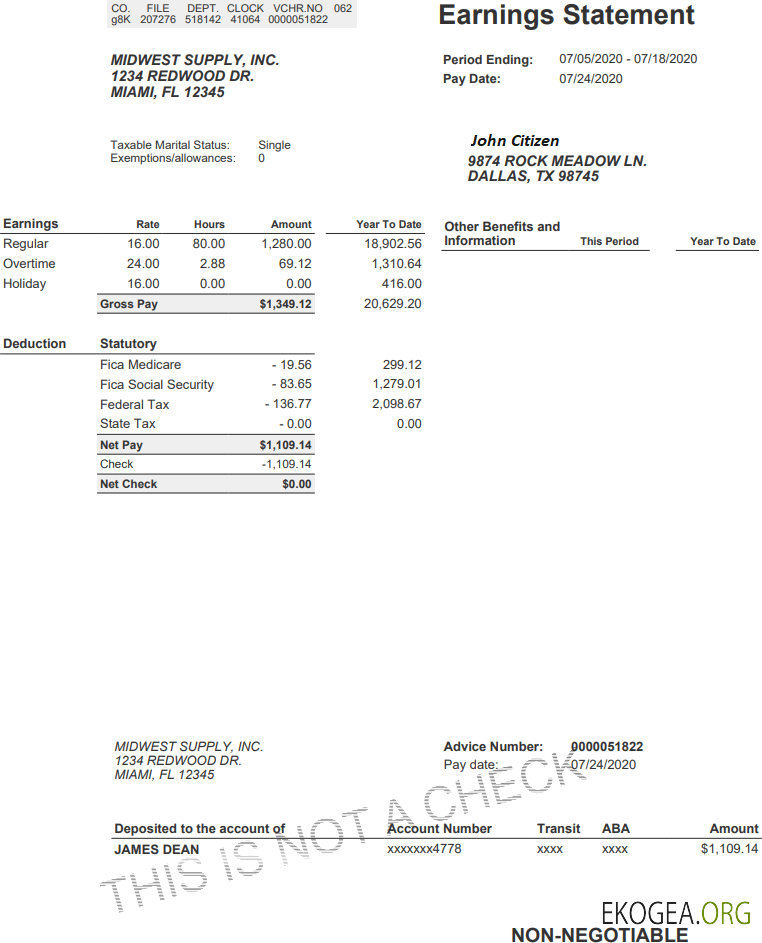 États Unis MIDWEST fournit un relevé de résultats aux formats Word et PDF